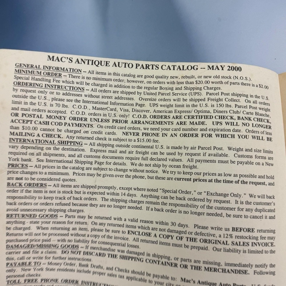 Ford 1964 1/2- 1973 Mustang May 2000 MAC's Antique Auto Parts Catalog Price List - Picture 3 of 6